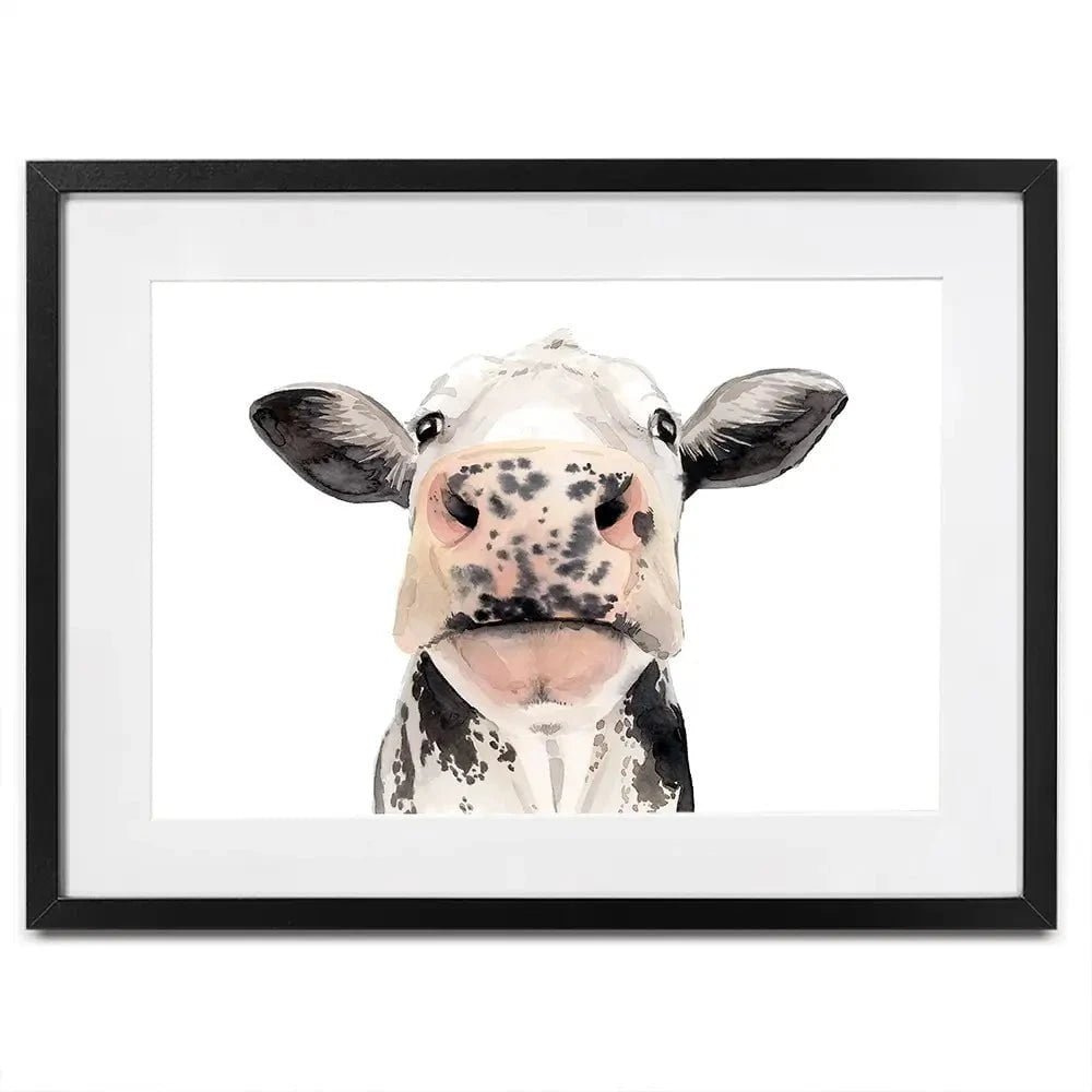 Watercolour Cow Portrait Framed Art Print Watercolour Cow Portrait Framed Art Print wall art product Grace Popp