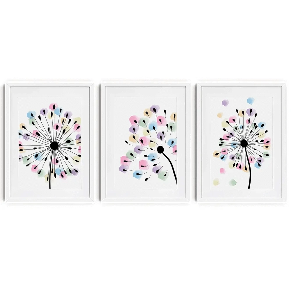 Watercolour Dandelion Seeds Framed Art Print Trio Watercolour Dandelion Seeds Framed Art Print Trio wall art product TWINS DESIGN STUDIO / Shutterstock