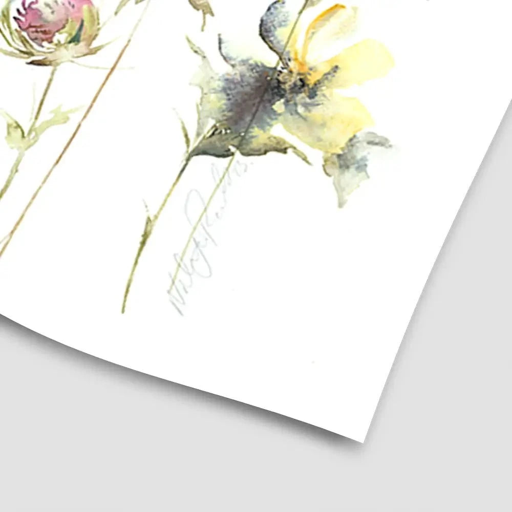 Watercolour Flower Stems Art Print Watercolour Flower Stems Art Print wall art product Nicola Jane Rowles