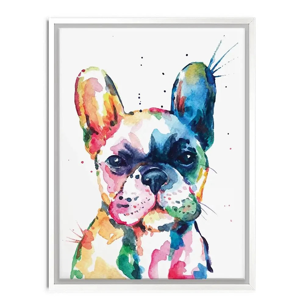 Watercolour Frenchie Canvas Print Watercolour Frenchie Canvas Print wall art product Yuli_ya / Shutterstock