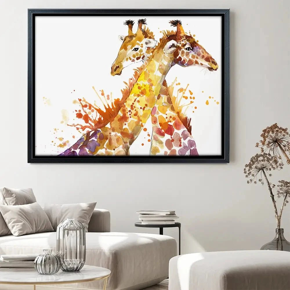 Watercolour Giraffes Canvas Print Watercolour Giraffes Canvas Print wall art product Faenkova Elena / Shutterstock