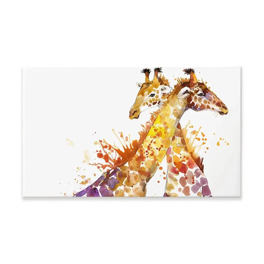 Watercolour Giraffes Canvas Print Watercolour Giraffes Canvas Print wall art product Faenkova Elena / Shutterstock