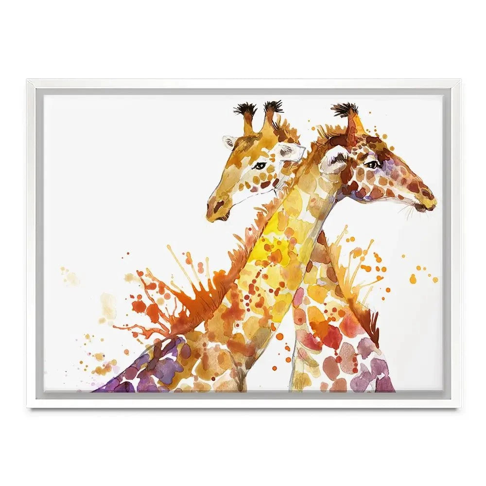 Watercolour Giraffes Canvas Print Watercolour Giraffes Canvas Print wall art product Faenkova Elena / Shutterstock