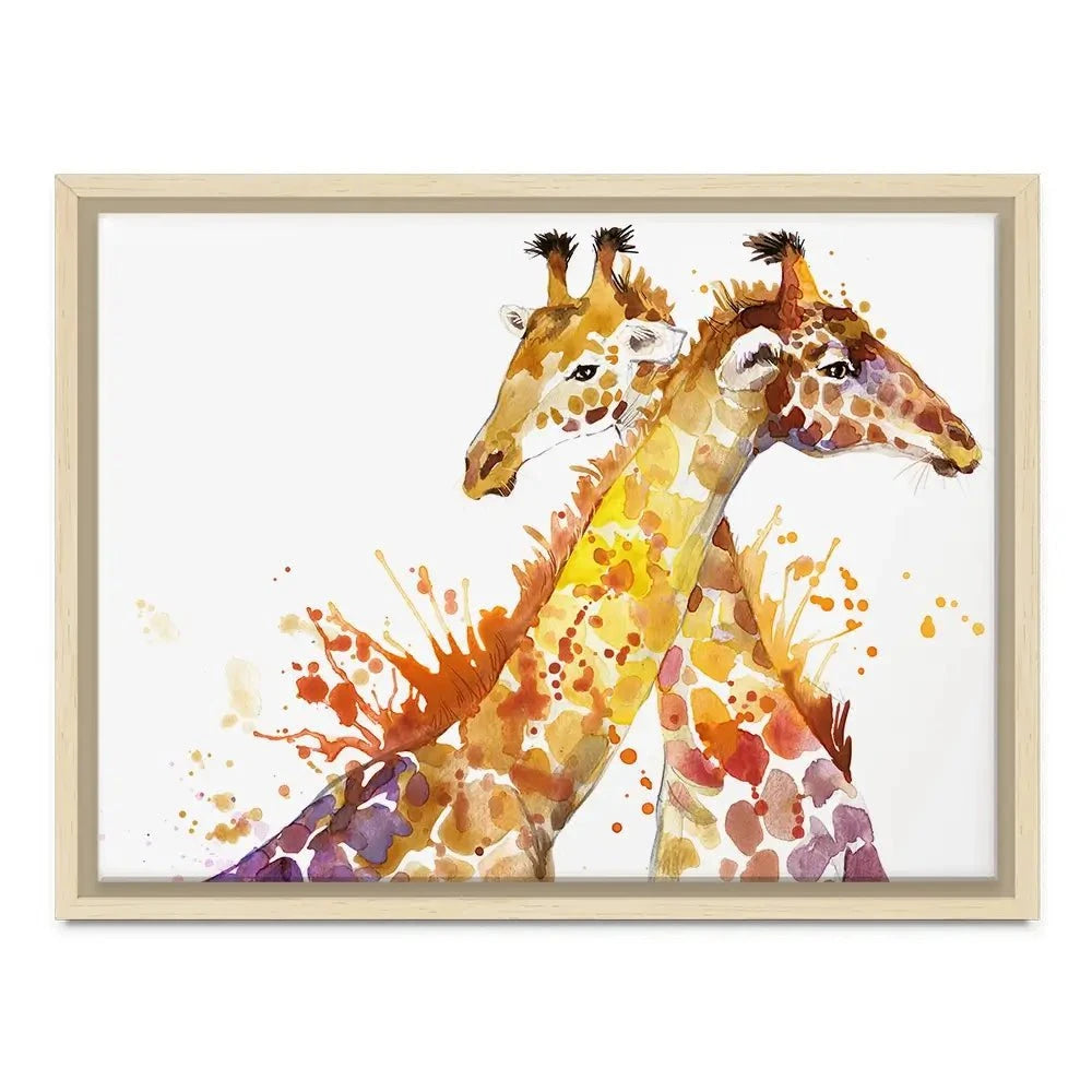 Watercolour Giraffes Canvas Print Watercolour Giraffes Canvas Print wall art product Faenkova Elena / Shutterstock