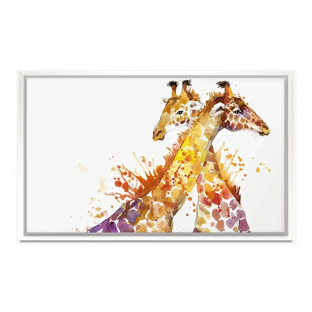 Watercolour Giraffes Canvas Print Watercolour Giraffes Canvas Print wall art product Faenkova Elena / Shutterstock