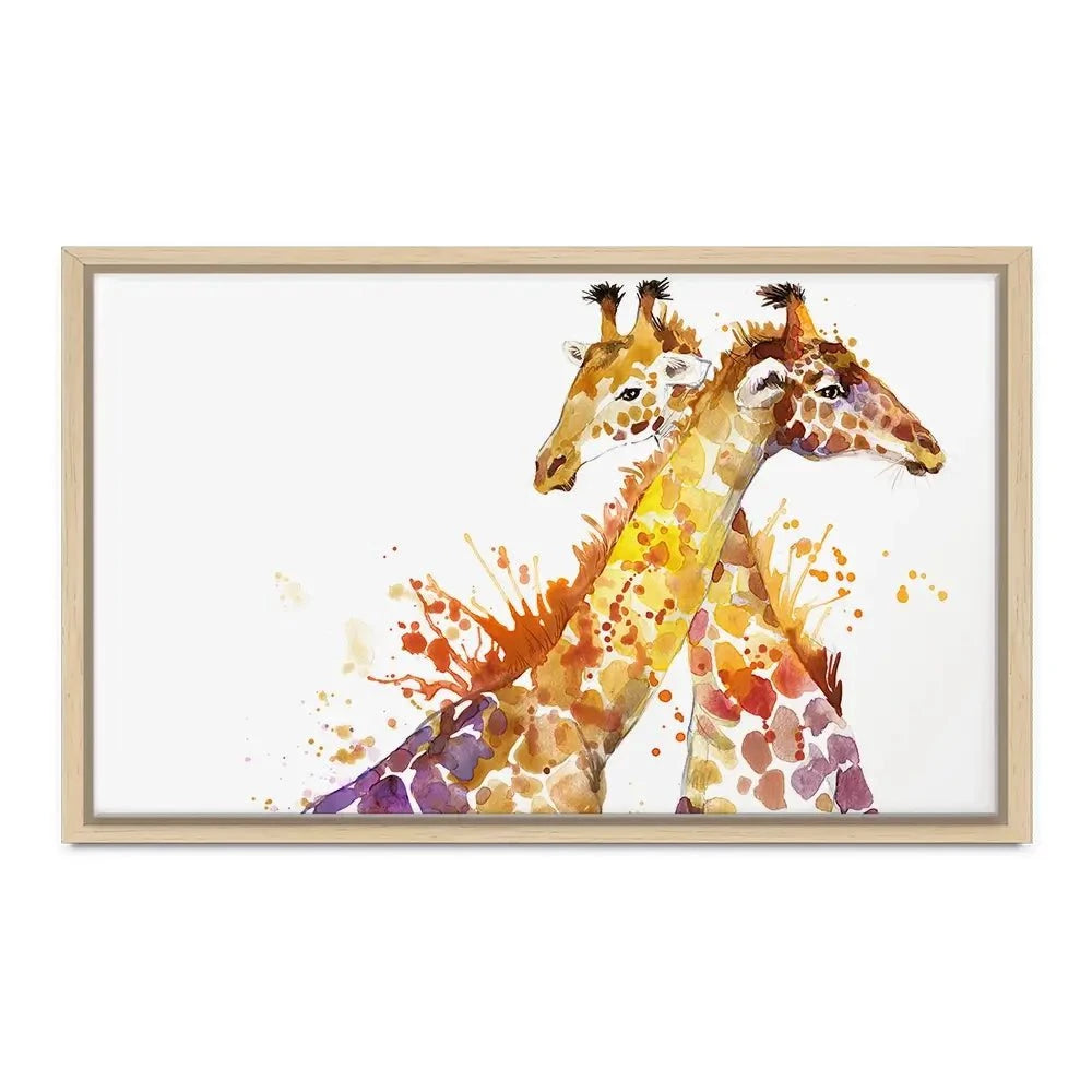 Watercolour Giraffes Canvas Print Watercolour Giraffes Canvas Print wall art product Faenkova Elena / Shutterstock