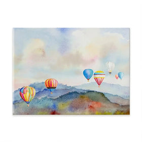 Watercolour Hot Air Balloons Canvas Print Watercolour Hot Air Balloons Canvas Print wall art product Painterstock / Shutterstock