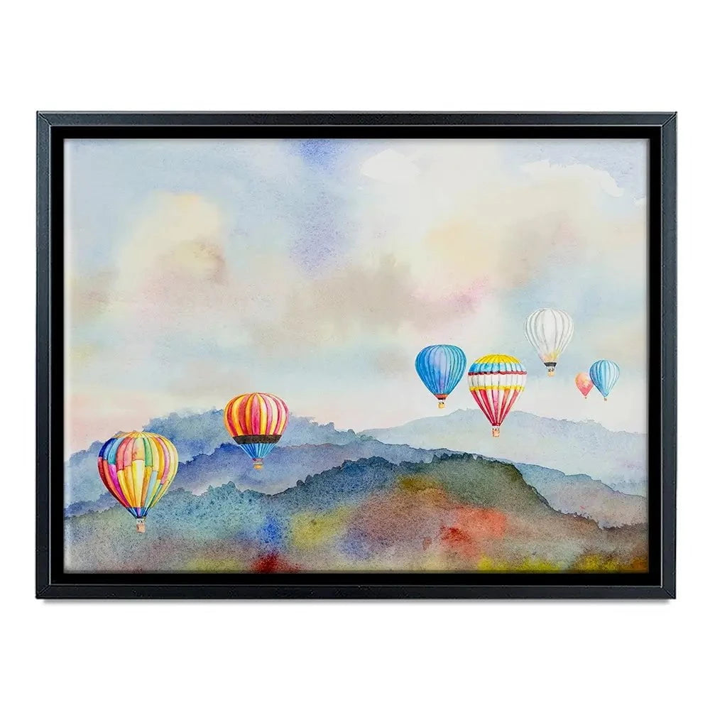 Watercolour Hot Air Balloons Canvas Print Watercolour Hot Air Balloons Canvas Print wall art product Painterstock / Shutterstock