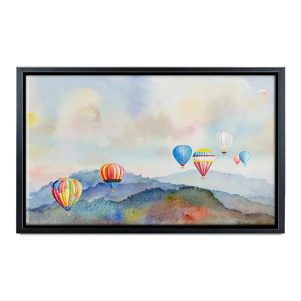 Watercolour Hot Air Balloons Canvas Print Watercolour Hot Air Balloons Canvas Print wall art product Painterstock / Shutterstock