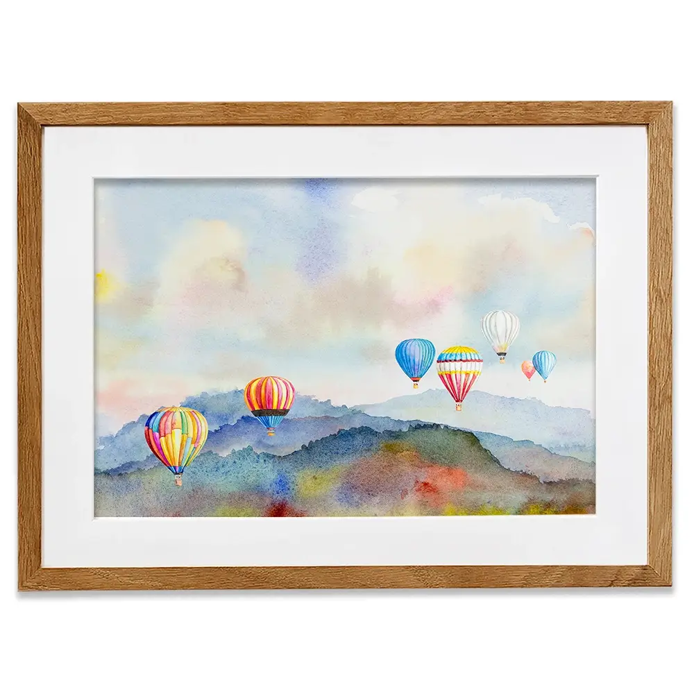 Watercolour Hot Air Balloons Framed Art Print Watercolour Hot Air Balloons Framed Art Print wall art product Painterstock / Shutterstock