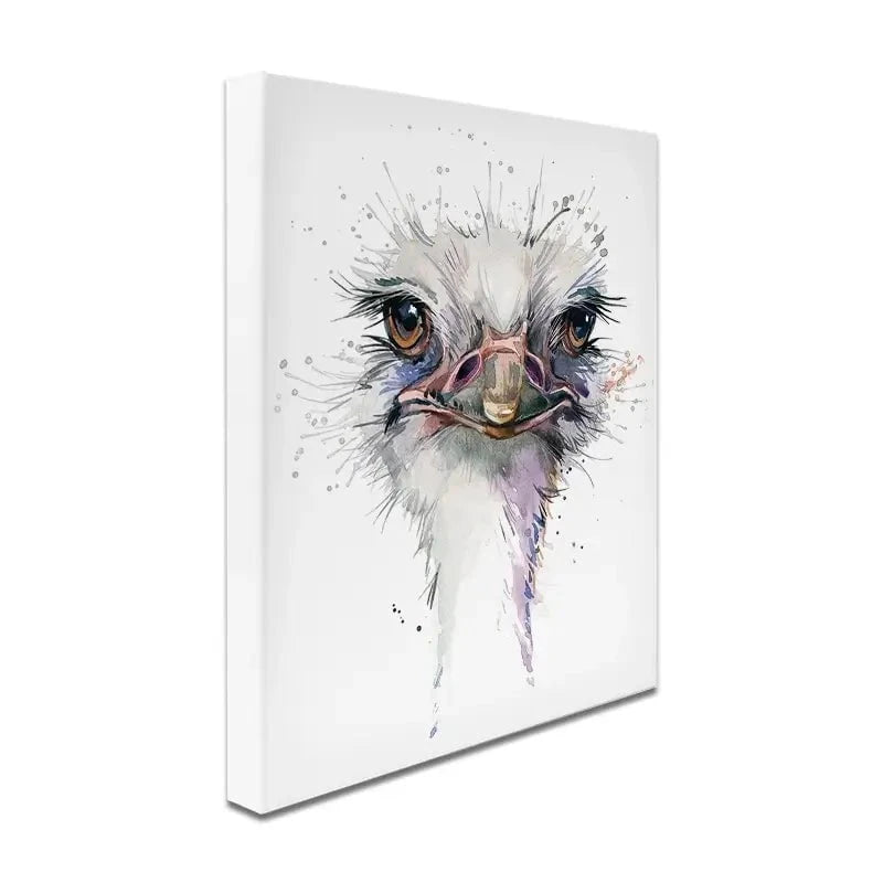 Watercolour Ostrich Canvas Print Watercolour Ostrich Canvas Print wall art product Faenkova Elena / Shutterstock