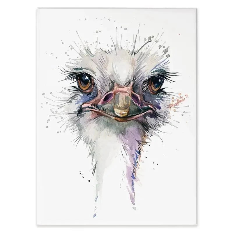 Watercolour Ostrich Canvas Print Watercolour Ostrich Canvas Print wall art product Faenkova Elena / Shutterstock