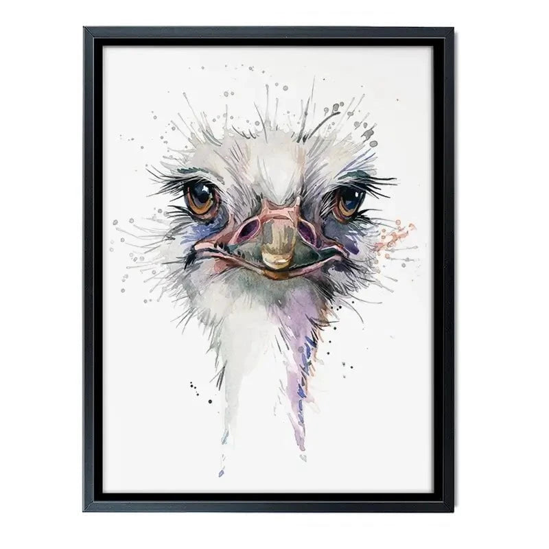 Watercolour Ostrich Canvas Print Watercolour Ostrich Canvas Print wall art product Faenkova Elena / Shutterstock