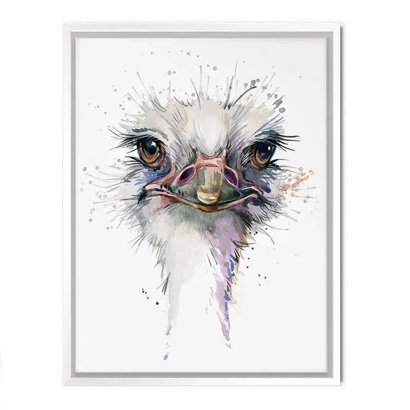 Watercolour Ostrich Canvas Print Watercolour Ostrich Canvas Print wall art product Faenkova Elena / Shutterstock