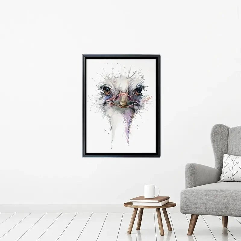 Watercolour Ostrich Canvas Print Watercolour Ostrich Canvas Print wall art product Faenkova Elena / Shutterstock