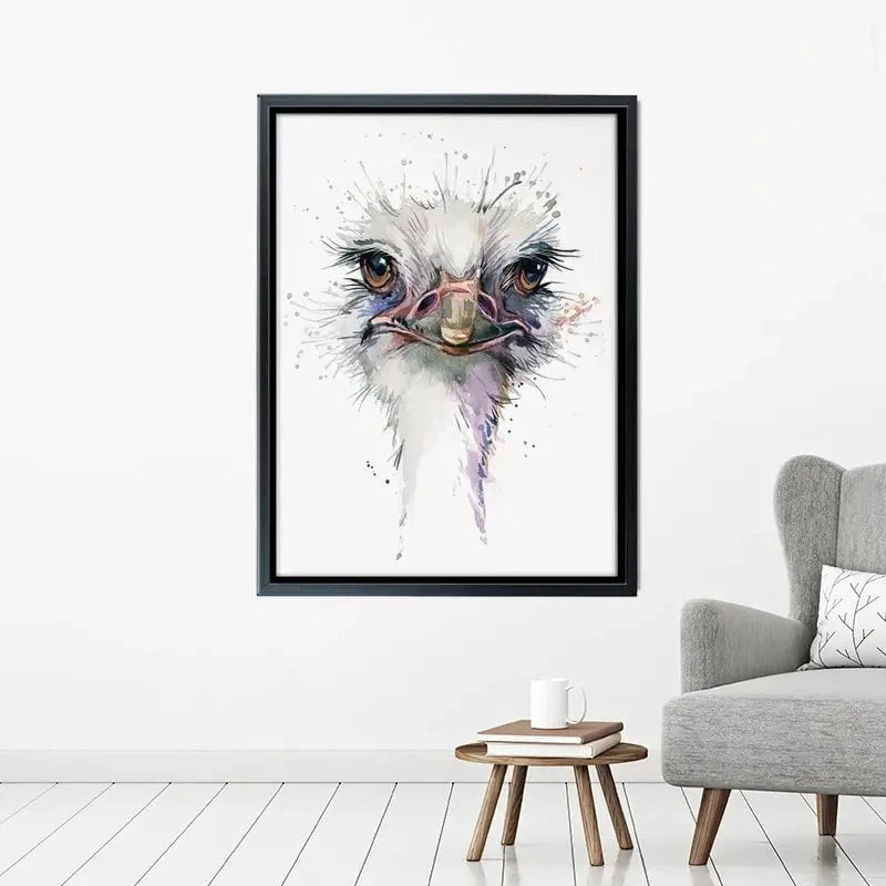 Watercolour Ostrich Canvas Print Watercolour Ostrich Canvas Print wall art product Faenkova Elena / Shutterstock