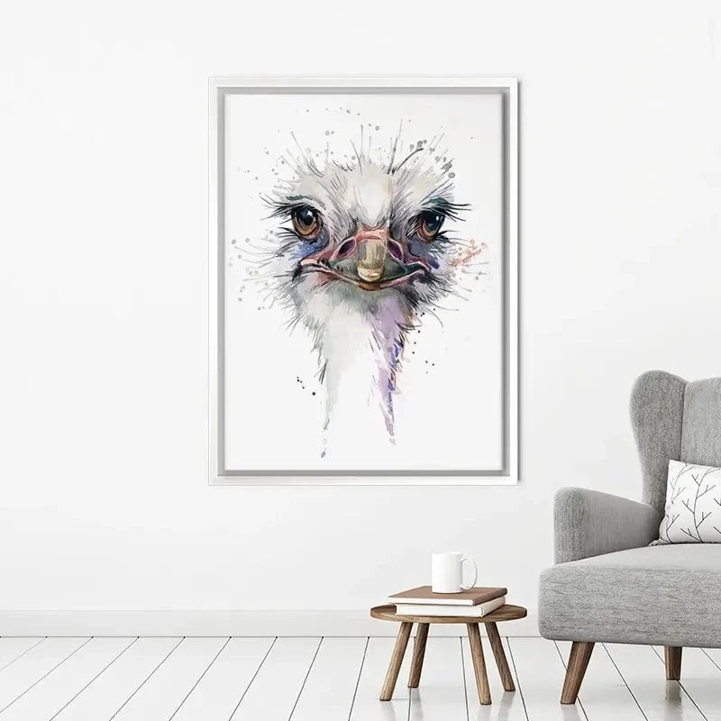 Watercolour Ostrich Canvas Print Watercolour Ostrich Canvas Print wall art product Faenkova Elena / Shutterstock