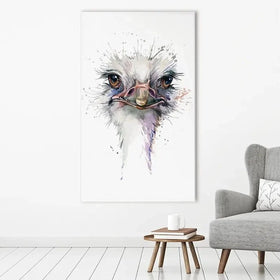 Watercolour Ostrich Canvas Print Watercolour Ostrich Canvas Print wall art product Faenkova Elena / Shutterstock