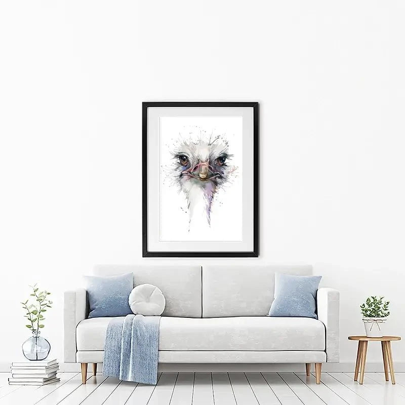 Watercolour Ostrich Framed Art Print Watercolour Ostrich Framed Art Print wall art product Faenkova Elena / Shutterstock