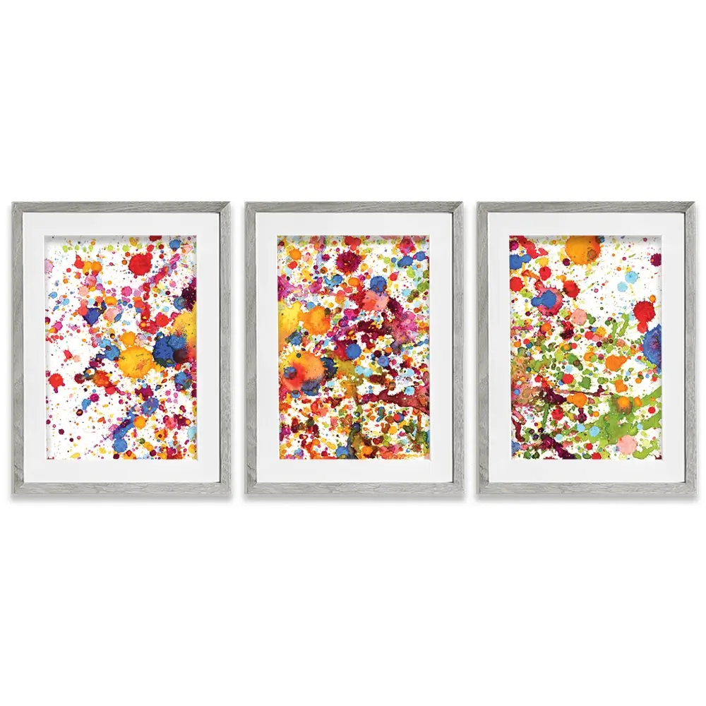 Watercolour Paint Splash Framed Art Print Trio Watercolour Paint Splash Framed Art Print Trio wall art product prapass / Shutterstock