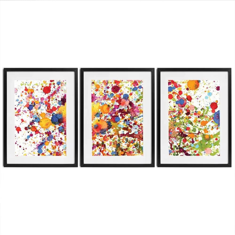 Watercolour Paint Splash Framed Art Print Trio Watercolour Paint Splash Framed Art Print Trio wall art product prapass / Shutterstock