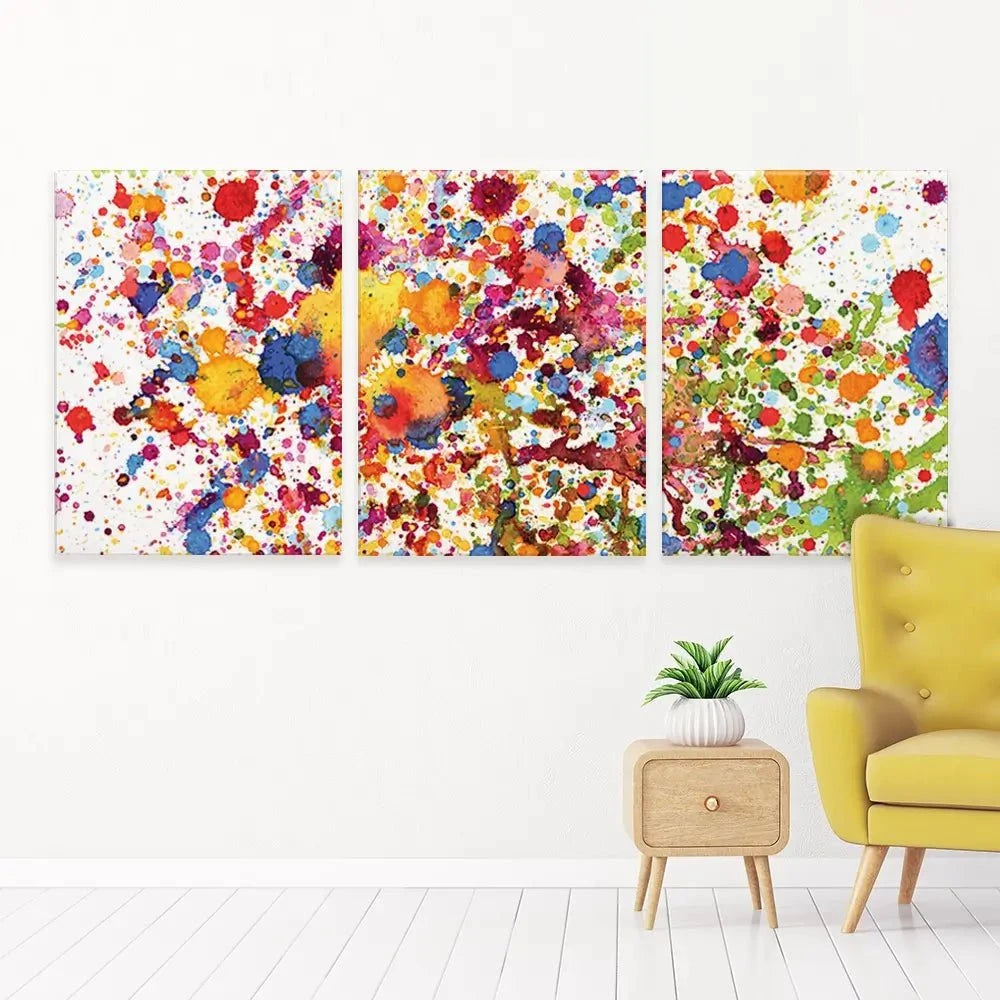 Watercolour Paint Splash Trio Canvas Print Watercolour Paint Splash Trio Canvas Print wall art product prapass / Shutterstock