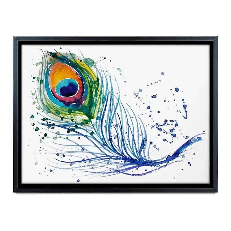 Watercolour Peacock Feather Canvas Print Watercolour Peacock Feather Canvas Print wall art product Barbarris / Shutterstock