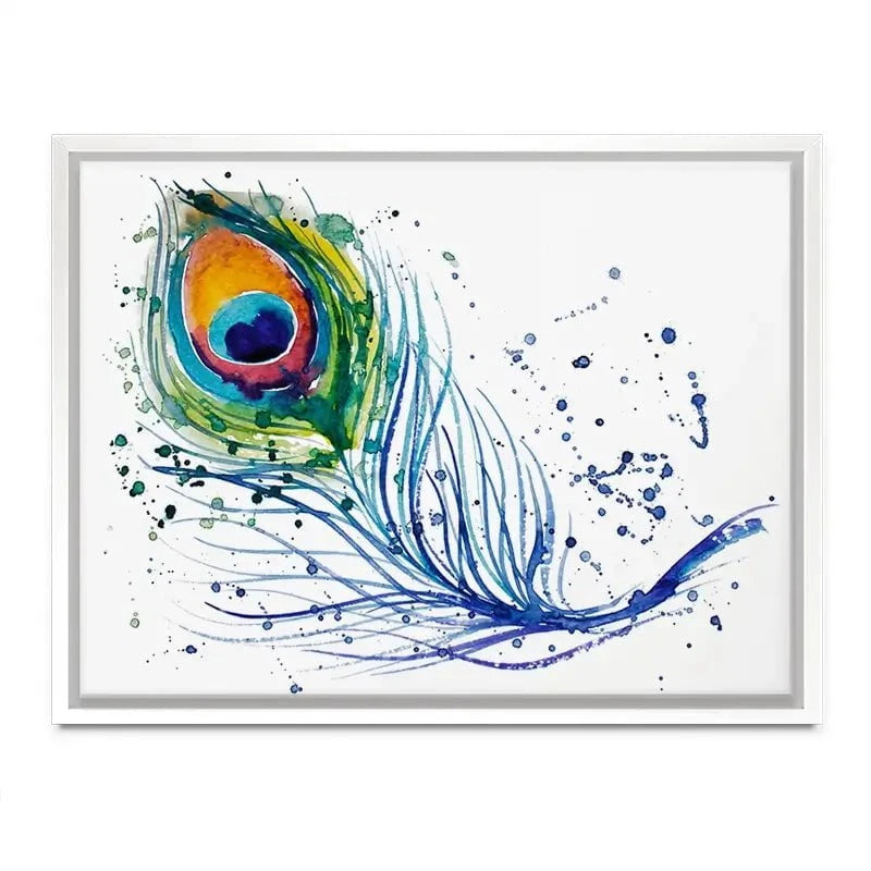 Watercolour Peacock Feather Canvas Print Watercolour Peacock Feather Canvas Print wall art product Barbarris / Shutterstock