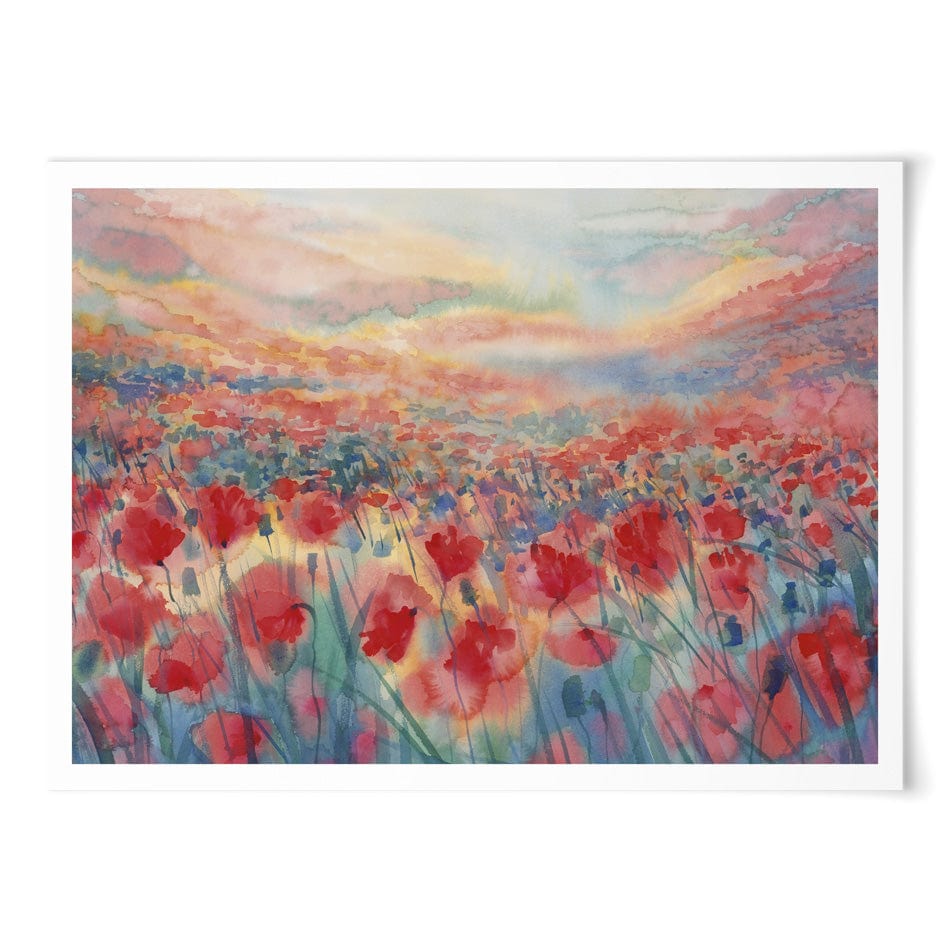 Watercolour Poppy Field Art Print wall art product Egle Lipeikaite / Shutterstock