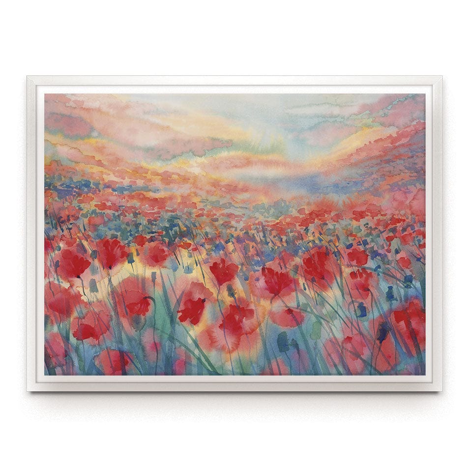Watercolour Poppy Field Canvas Print wall art product Egle Lipeikaite / Shutterstock