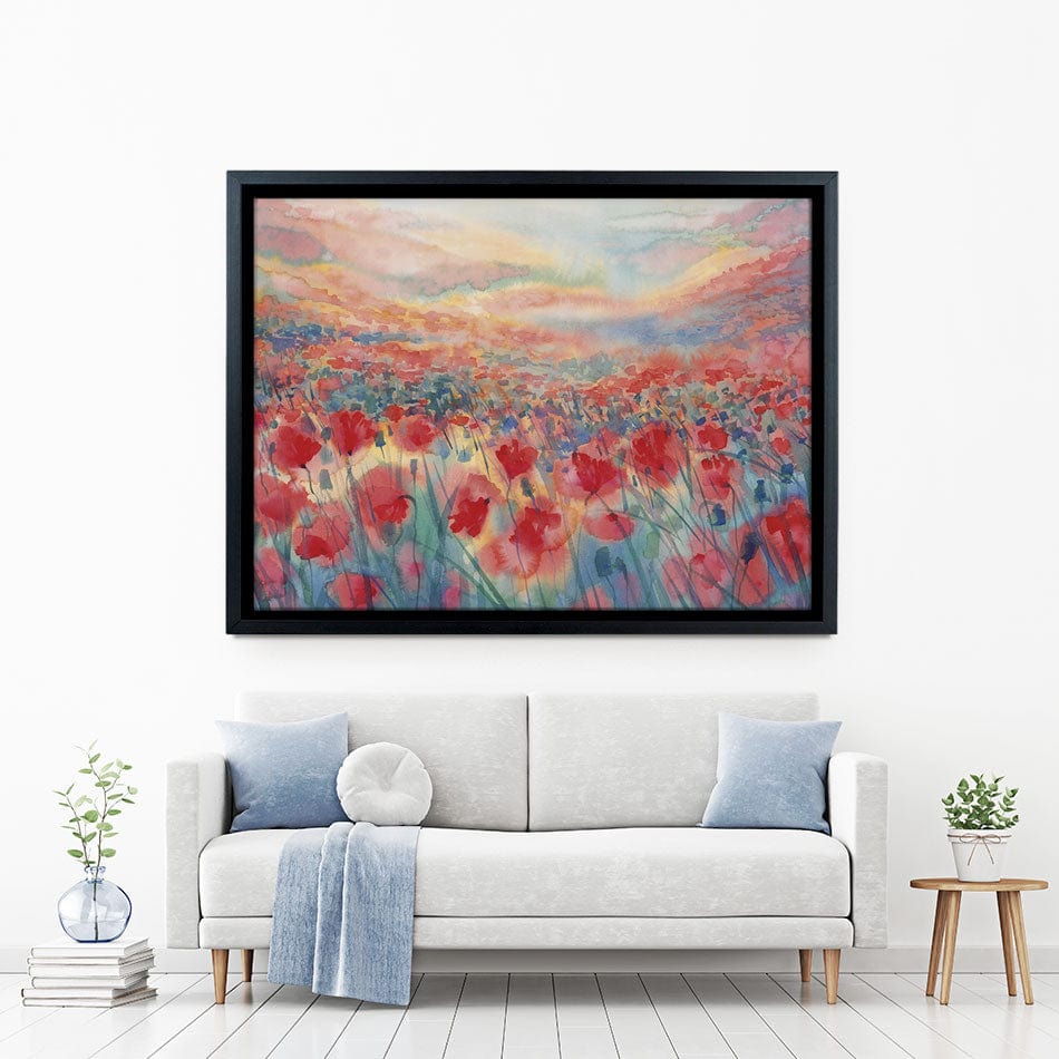 Watercolour Poppy Field Canvas Print wall art product Egle Lipeikaite / Shutterstock
