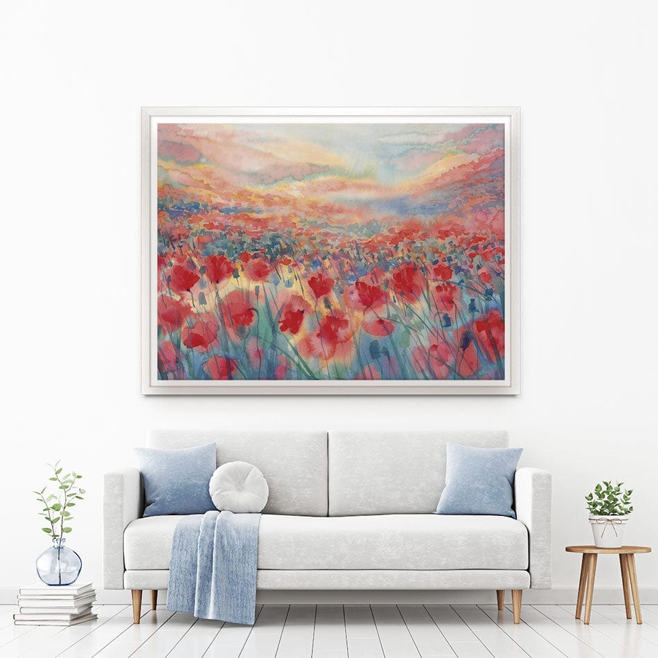 Watercolour Poppy Field Canvas Print wall art product Egle Lipeikaite / Shutterstock