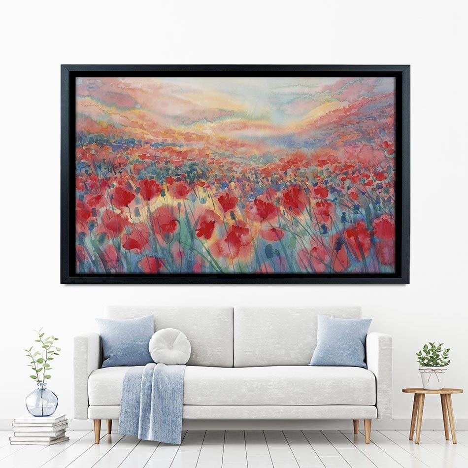 Watercolour Poppy Field Canvas Print wall art product Egle Lipeikaite / Shutterstock