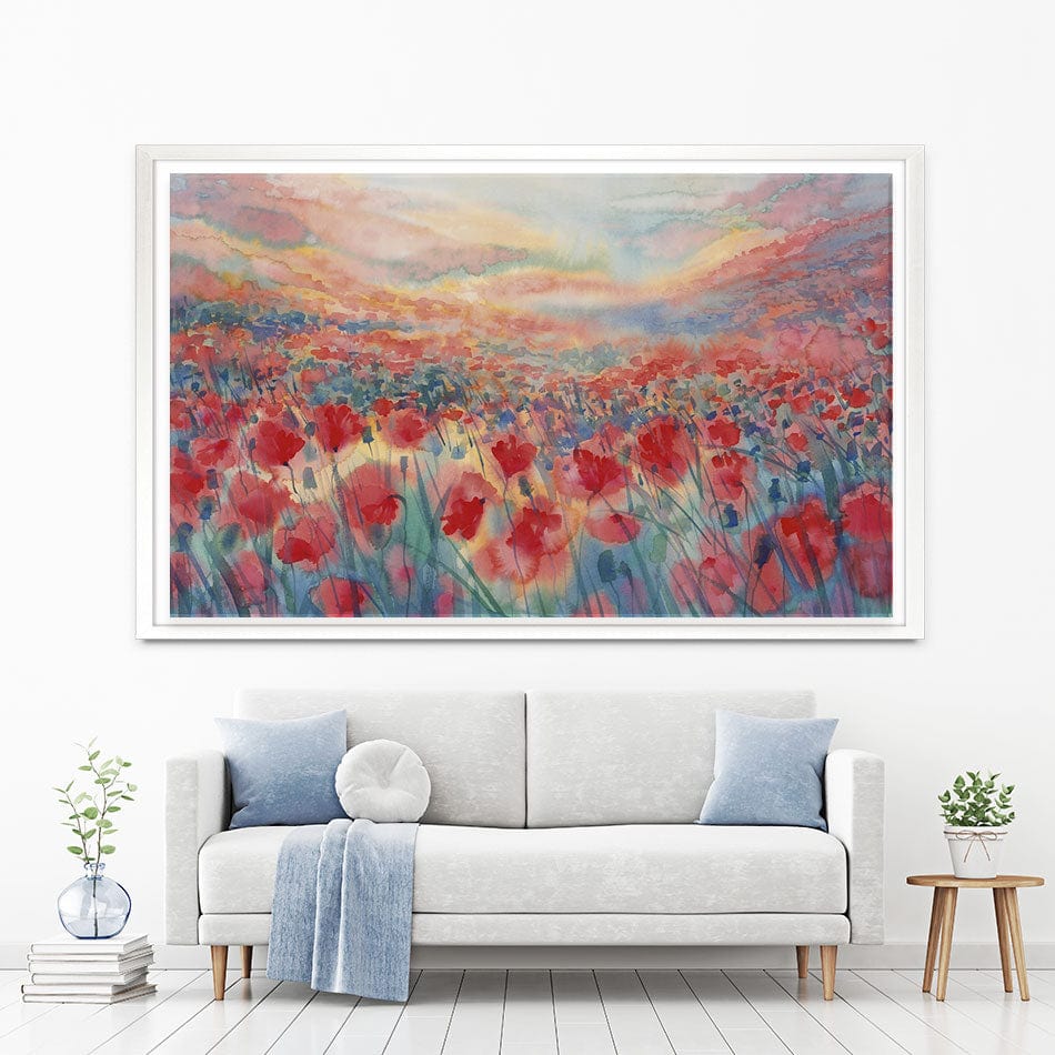 Watercolour Poppy Field Canvas Print wall art product Egle Lipeikaite / Shutterstock