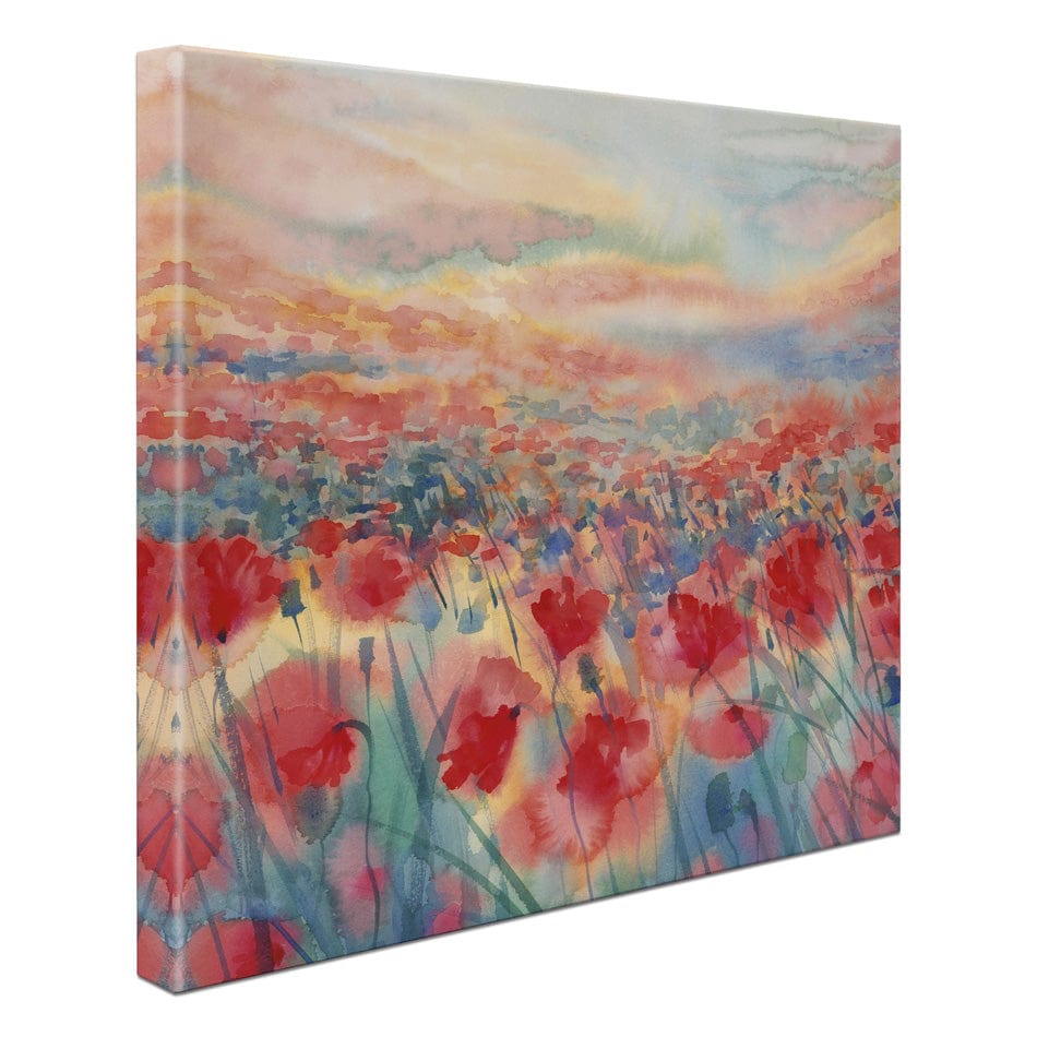 Watercolour Poppy Field Square Canvas Print wall art product Egle Lipeikaite / Shutterstock