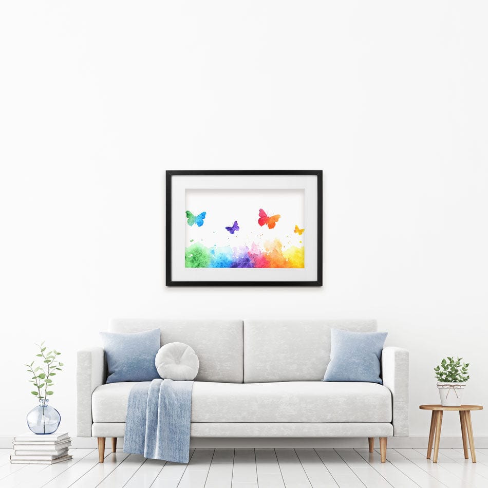 Watercolour Rainbow Butterflies Framed Art Print wall art product Viktoriia_Patapova / Shutterstock