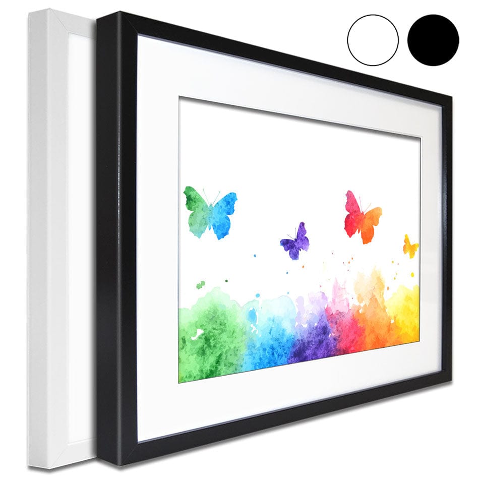 Watercolour Rainbow Butterflies Framed Art Print wall art product Viktoriia_Patapova / Shutterstock