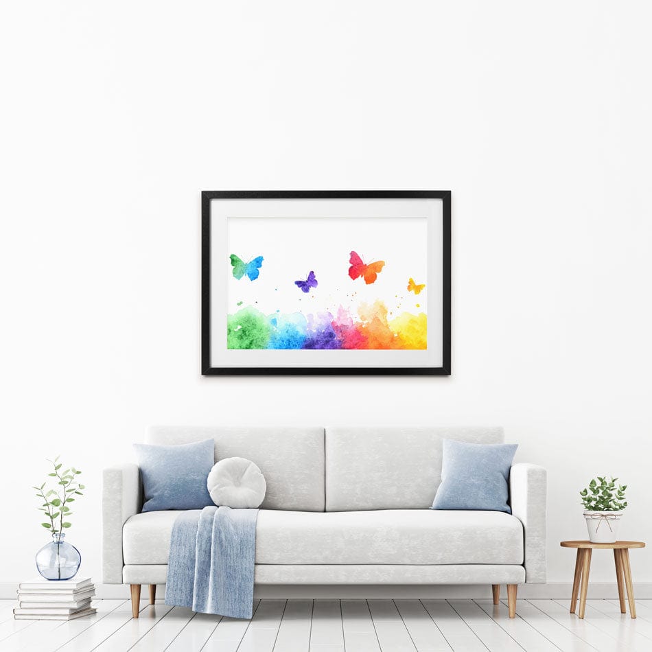 Watercolour Rainbow Butterflies Framed Art Print wall art product Viktoriia_Patapova / Shutterstock
