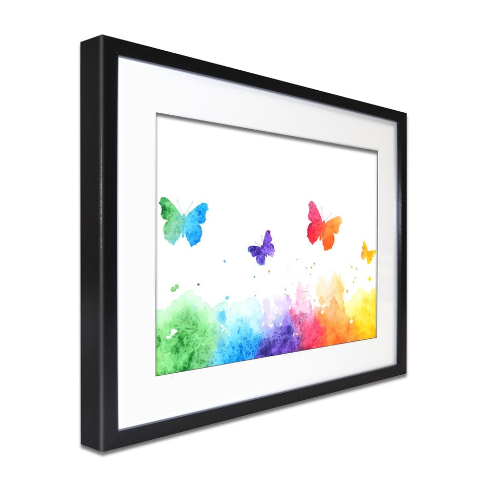Watercolour Rainbow Butterflies Framed Art Print wall art product Viktoriia_Patapova / Shutterstock
