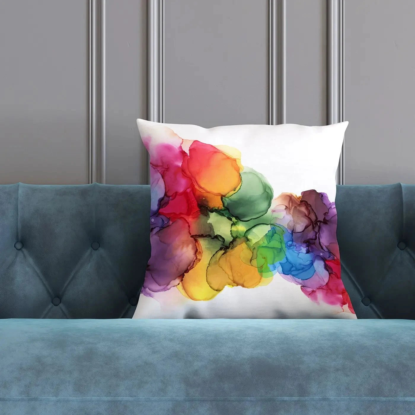 Watercolour Rainbow Curve Cushion Watercolour Rainbow Curve Cushion wall art product Rudchenko Liliia / Shutterstock