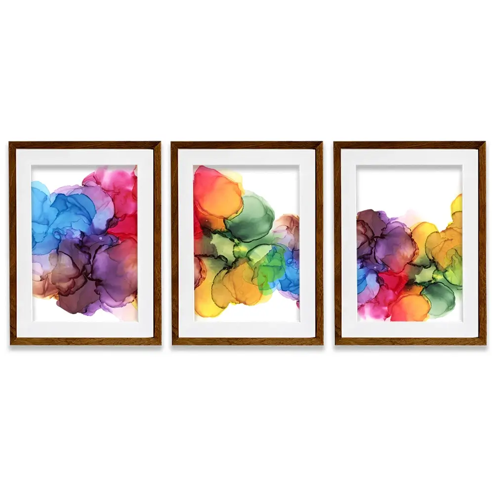 Watercolour Rainbow Curve Framed Art Print Trio Watercolour Rainbow Curve Framed Art Print Trio wall art product Rudchenko Liliia / Shutterstock