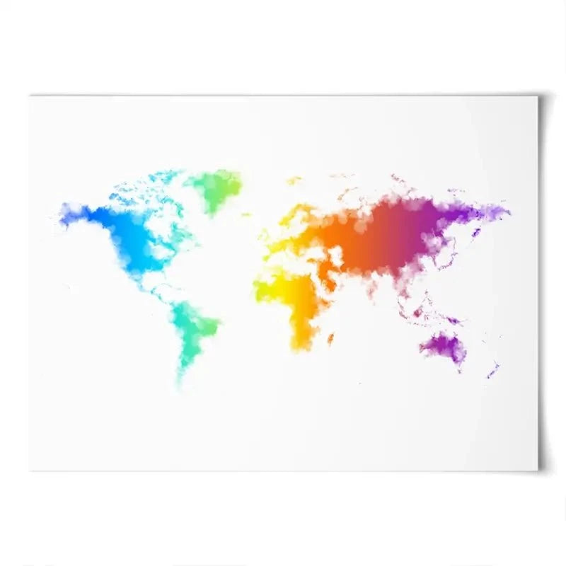 Watercolour Rainbow World Map Art Print Watercolour Rainbow World Map Art Print wall art product Annuitti / Shutterstock