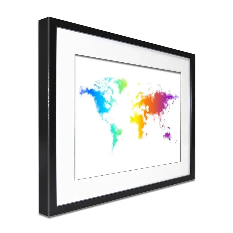 Watercolour Rainbow World Map Framed Art Print Watercolour Rainbow World Map Framed Art Print wall art product Annuitti / Shutterstock