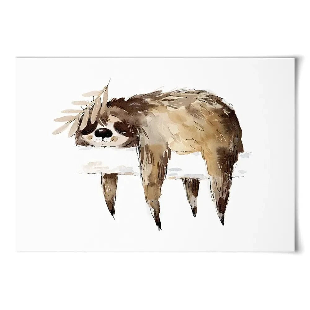 Watercolour Sloth Art Print Watercolour Sloth Art Print wall art product Natallia Bushuyeva / Shutterstock