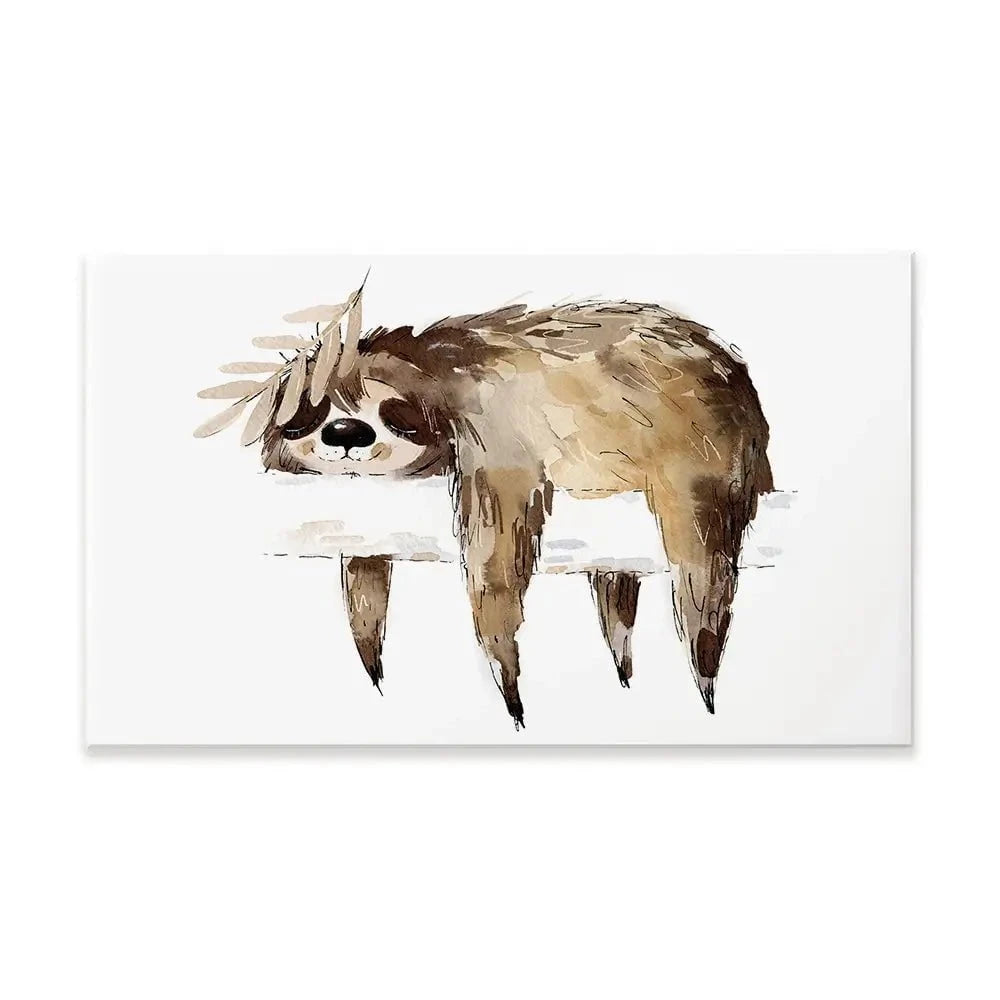 Watercolour Sloth Illustration Canvas Print Watercolour Sloth Illustration Canvas Print wall art product Natallia Bushuyeva / Shutterstock