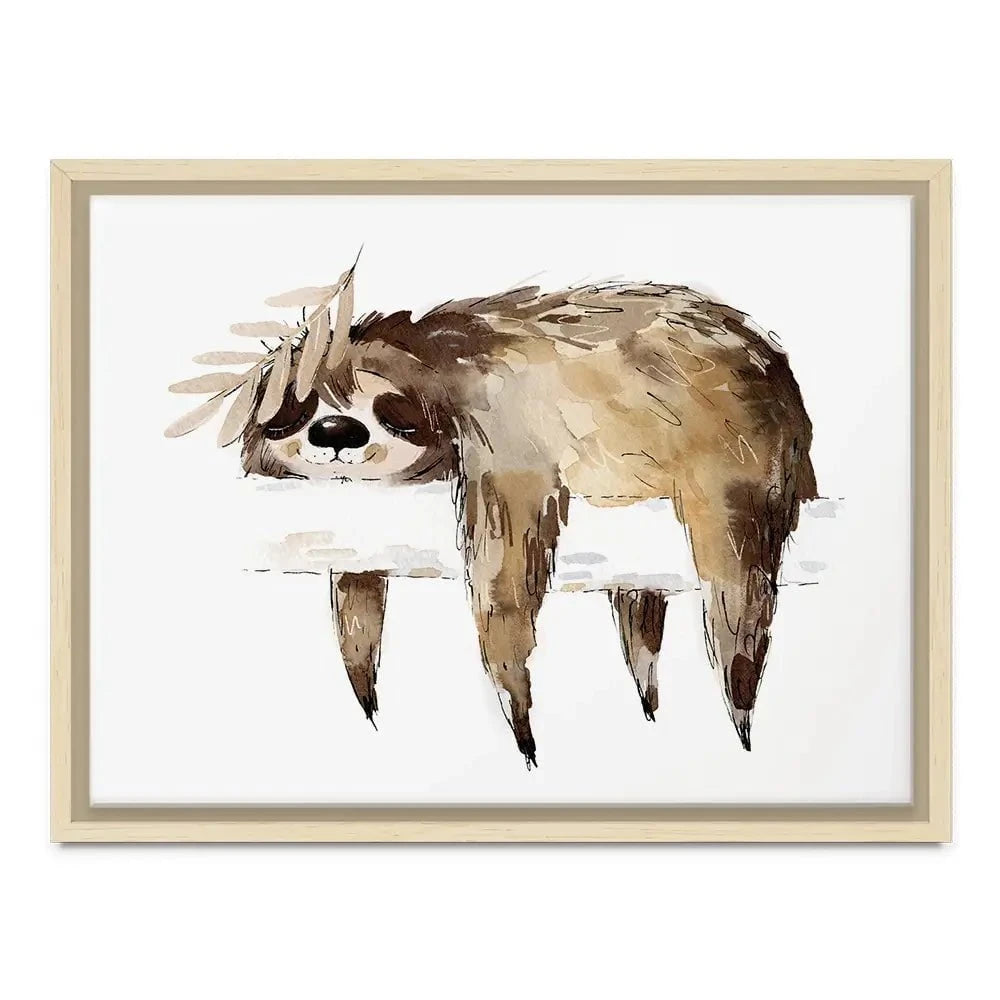 Watercolour Sloth Illustration Canvas Print Watercolour Sloth Illustration Canvas Print wall art product Natallia Bushuyeva / Shutterstock