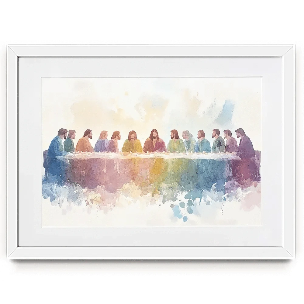 Watercolour Supper Framed Art Print Watercolour Supper Framed Art Print wall art product Petals Prints Design - Independent