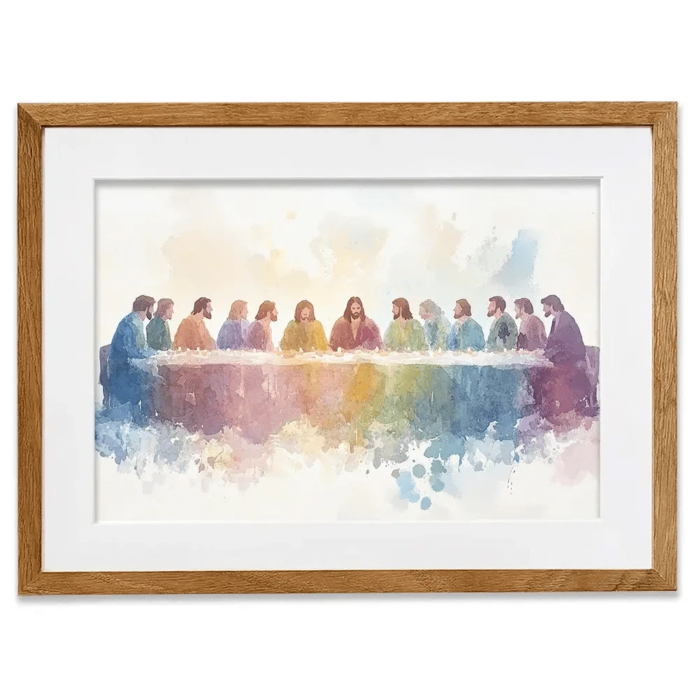 Watercolour Supper Framed Art Print Watercolour Supper Framed Art Print wall art product Petals Prints Design - Independent