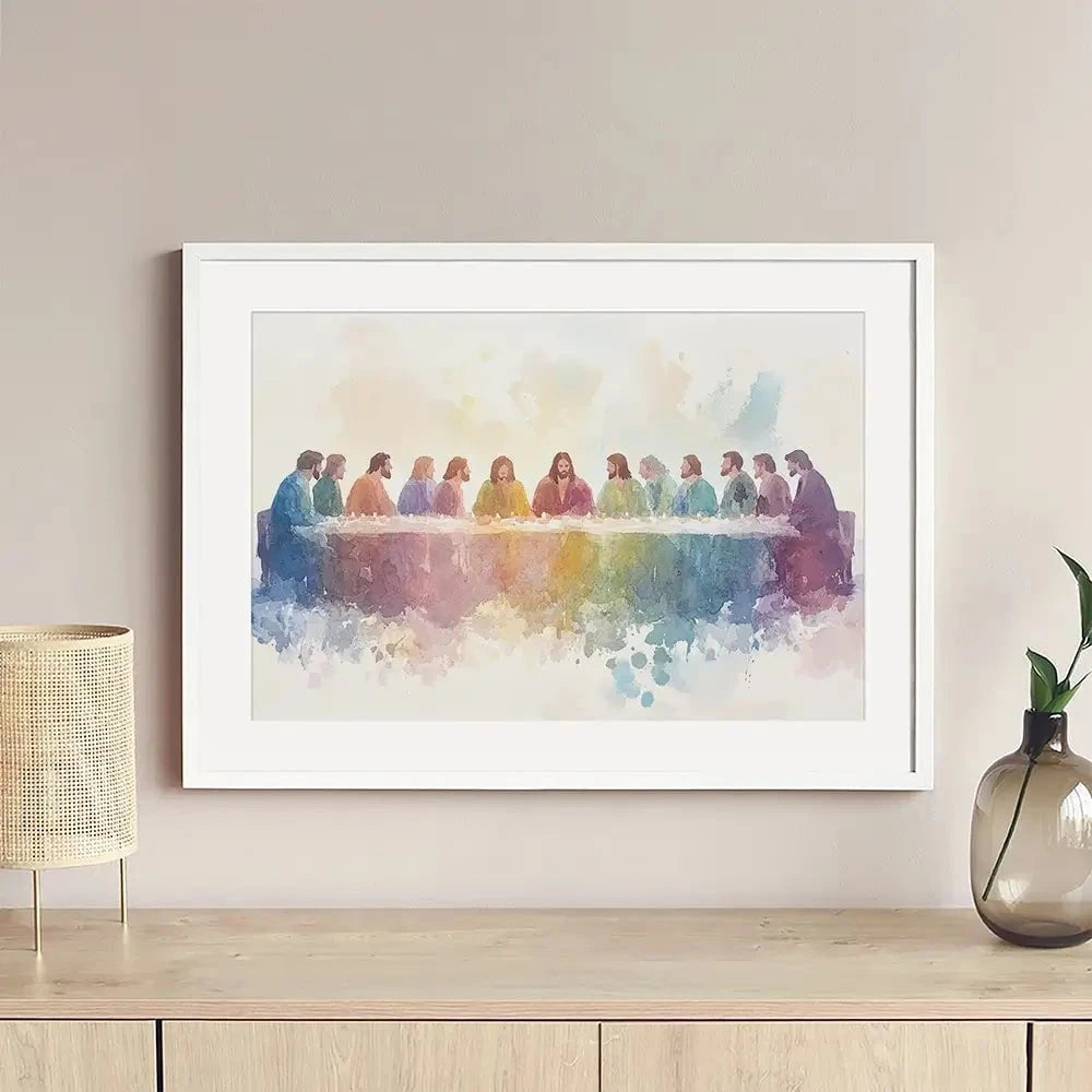 Watercolour Supper Framed Art Print Watercolour Supper Framed Art Print wall art product Petals Prints Design - Independent