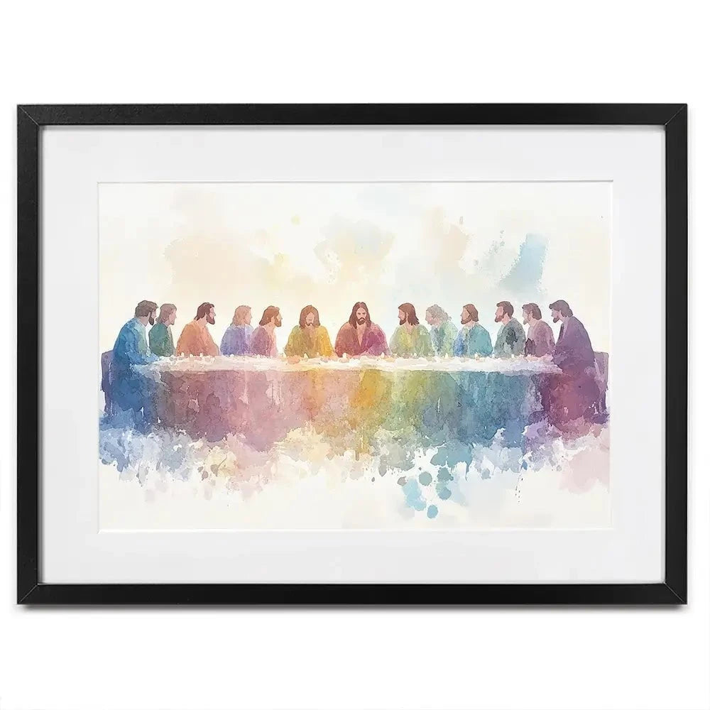 Watercolour Supper Framed Art Print Watercolour Supper Framed Art Print wall art product Petals Prints Design - Independent